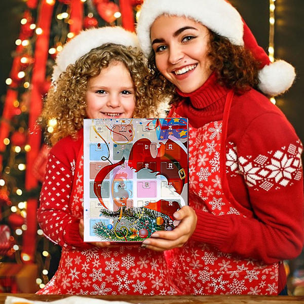 1 setti joulun adventtikalenterisarja Adventtikalenterin rannekorut tytöille 24 päivän lähtölaskentakalenteri Joululahja lapsille teini-ikäisille Style 2