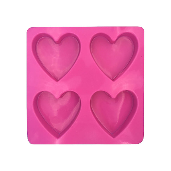 4-hulls hjerteformet silikonform 3 stk. for morsdag godteri kakeform baking Q