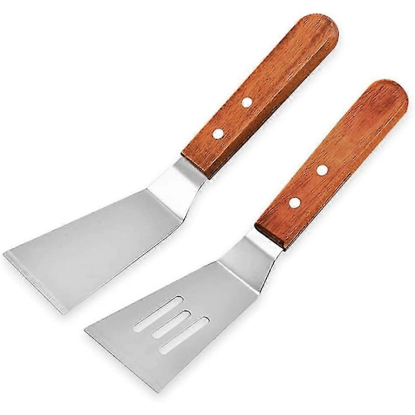 Jernplade Spade Køkken Multifunktionel Rustfrit Stål Bøfspade (brun) (2 stk) yu