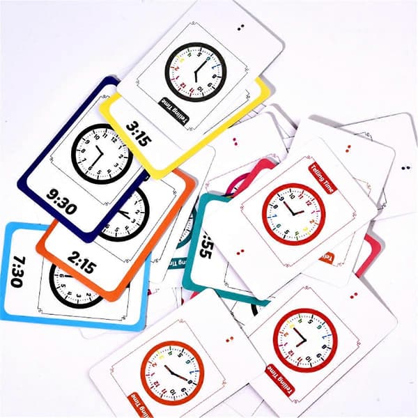 til Time Telling Undervisning Flash Cards Legetøj Børnehave 3 4 5 Tidlig Læring Leg