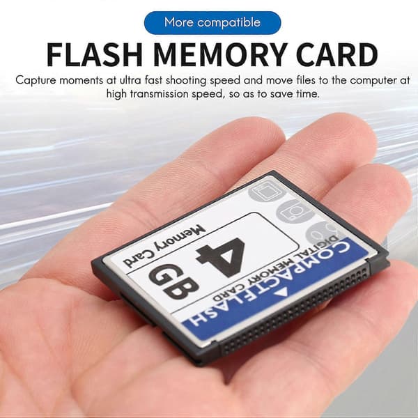 Professionelt 4GB Compact Flash hukommelseskort (Hvid & Blå)
