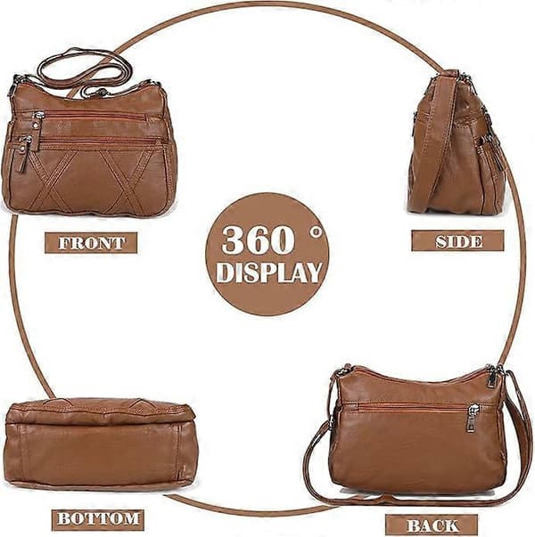 Multi Pocket Casual Crossbody Väska Dam Handväskor och Axelväskor Messenger väska för Daglig Vattentät (Medium)
