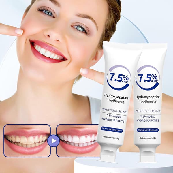 7,5% Hydroxyapatit Tandpasta (Fluoridfri), Nano Hydroxyapatit Tandpasta til Sensitive Tænder, Emaljebeskyttelse 2pcs