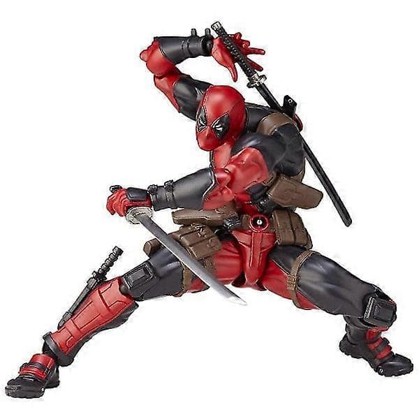 Deadpool Action Figur, Avtakbart og Utskiftbart Ansikt, Samleobjekt Modell Dukke Figur Leke Skrivebordsdekorasjon Gave