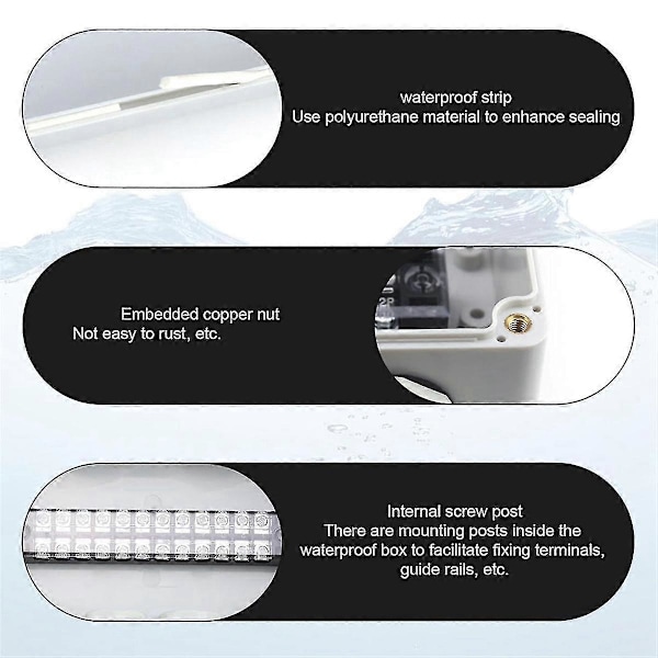 IP66 Vanntett Koblingsboks 2 inn 4 ut Vanntett Elektrisk Boks for Diameter 4-8 mm Ledning
