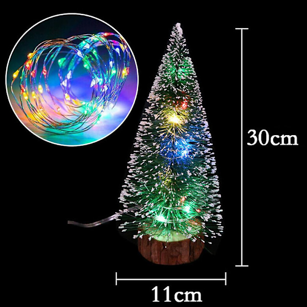 Mini Cedar Joulukuusi Led-valoilla Juhla Pieni Pine Tree String Light Home Xmas Sisustus Lahja Multicolor Light