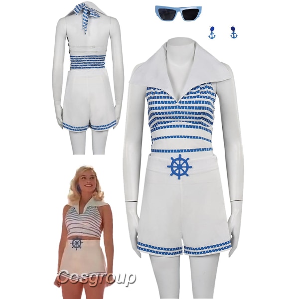 Margot Cosplay Fantasia Sexiga strandkläder 2023 Film Barbei Utklädnad Dräkt Vuxna kvinnor Fantasy Halloween Karneval Festduk Only Eyeglass S