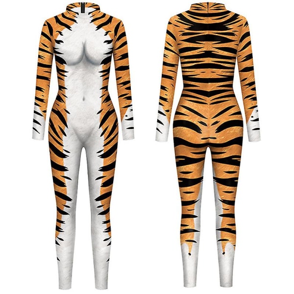 Halloween Cosplay -asu Hauska Body-puku Naisten Miesten Spandex Zentai -puku kokovartaloinen eläimen kallo printed Halloween-rekvisiitta style 7 XL