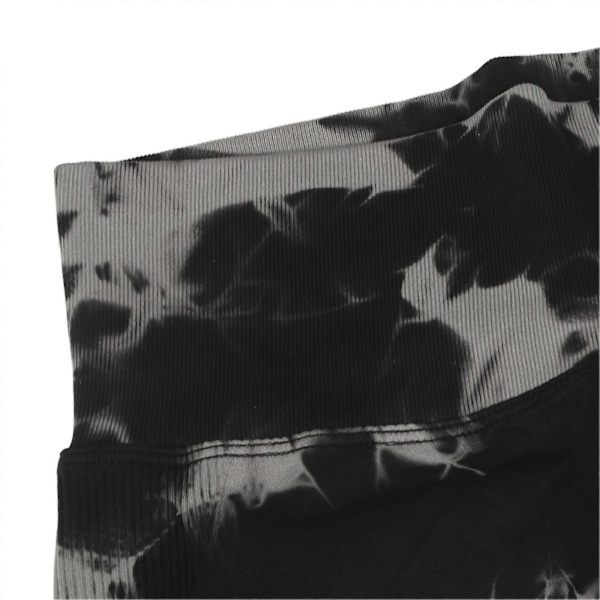 Tie Dye Leggings Sømløse Højtaljede Elastiske Sorte Hurtigtørrende Bløde Åndbare Yoga Leggings til Kvinder M