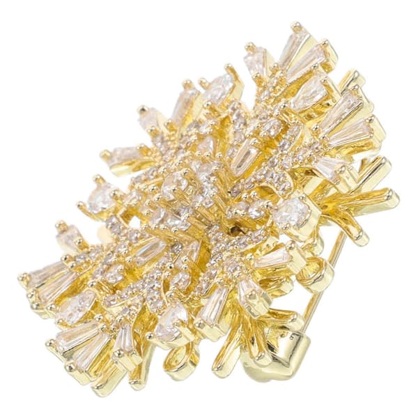 Holiday Pins Zirkon Snöflinga Brosch Elegant Design Accessoar För Kvinnor 1-pack