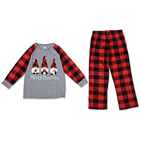 Merry Christmas Family Matchande Pyjamas Set Kort printed pläd pyjamas Jul hem kläder Kid 2XL