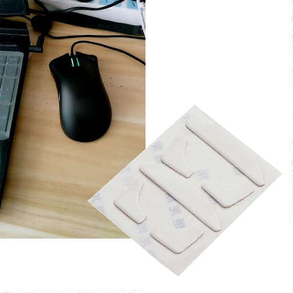2 pakker gaming-musfødder musefødder til Razer- DeathAdder hvide museglidere med buet kant