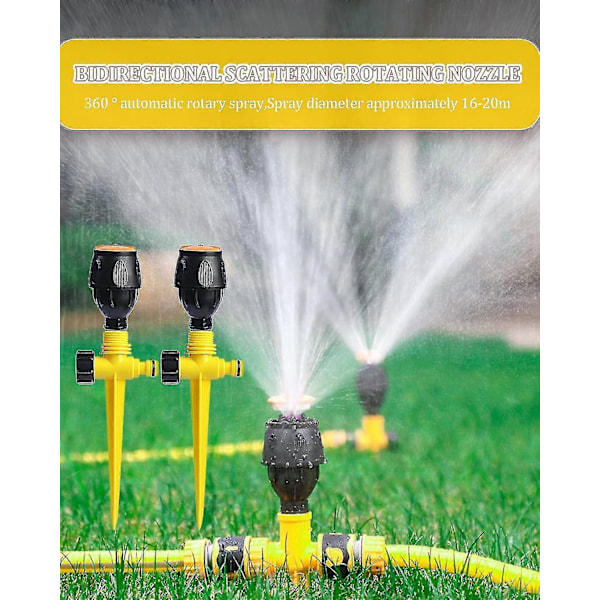 Havesprinkler, 1/2\" Automatisk 360 Graders Roterende Plænevandingssystem Vandspreder (2 stk.)