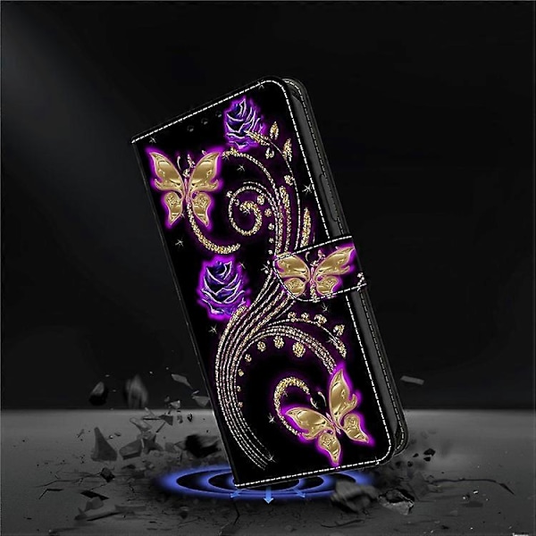 Kompatibelt Läderfodral med Flip-funktion och 3D-mönster, Ställ och Plånboksfunktion för Samsung Galaxy A23 5G (Global Version) Purple