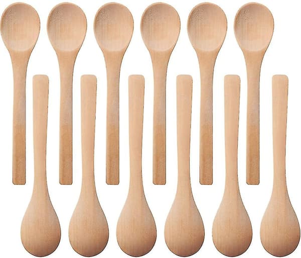 30 stycken mini träskedar små soppskedar serveringsskedar trä honung