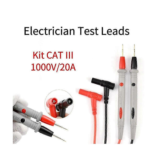 Universal Multimeter Testledninger Kabel AC DC 1000V 20A III Måleprober Pen til Multimeter Test