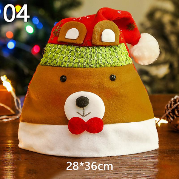 Nya julhattar Vuxna Barn Barn Kostym Jultomten Snögubbe Renfestival Hattprydnad till Navidad Nyårspresenter 04 28*36cm