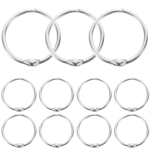20 st Bokringar Snäpp Metall Lösbladsring DIY Anteckningsblock Ring för Indexkort