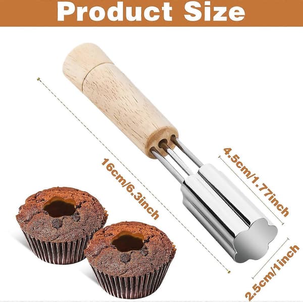 Rustfri stål cupcake udstikker værktøj brugt til cupcake fyld værktøj kage bage tilbehør, cookie bage fyld