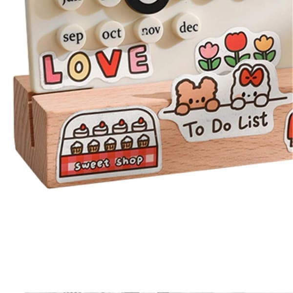 Integrert Støpering Bordkalender Skrivebordsdatoplanlegger for DIY Hjemmedekorasjon