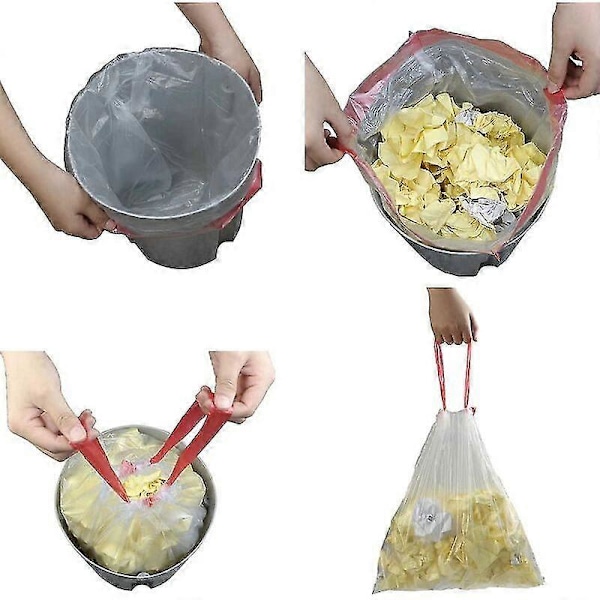 120 st 45cm*50cm Transparent Sopsäck med Dragsko