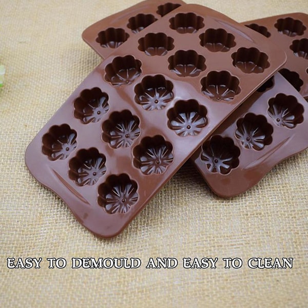 DIY Kagebageform 15 Riller Blomst Silikone Chokolade Model Bageplade Q