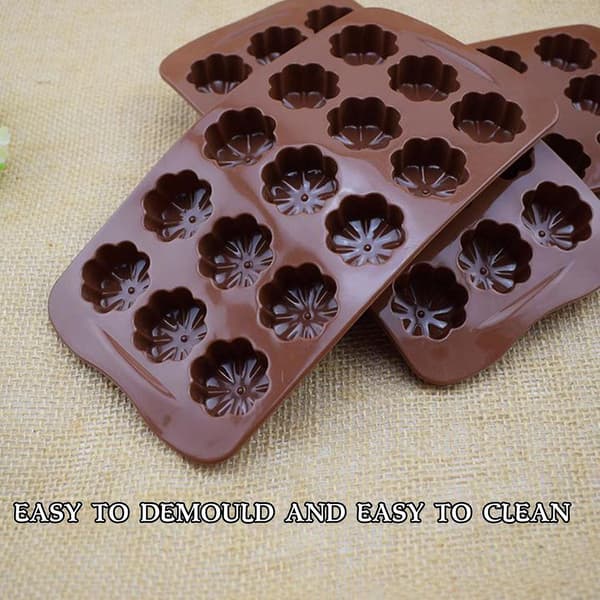 DIY Kake Bakeform 15 Ruter Blomst Silikon Sjokolade Modell Bakebrett Q