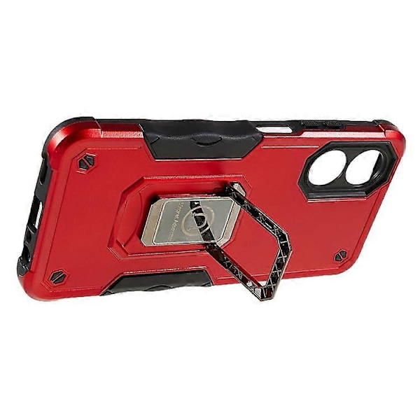 Kompatibelt Skal för Oppo A17 4G Anti-drop, PC + TPU Skyddsskal med Ringstativ Red
