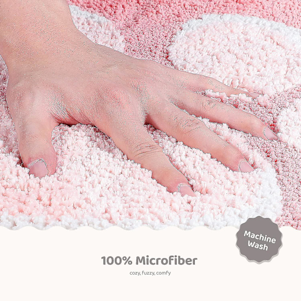 Tflycq 19,6" X 24,4" Cat Paw kylpymatto Kylpyhuonematto Kylpymatto Liukumaton Pehmeä Suihkumatto Pehmeä mikrokuitu vettä imevä Paksu Shaggy Lattiamatot, Kone Pink