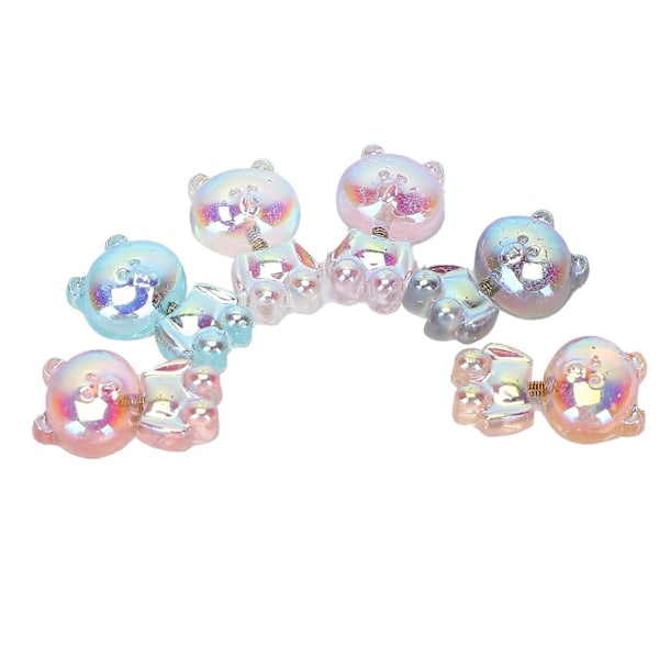 6 st Björn Nagelkonst Dekoration Söta 3D Björn Nagelaccessoarer Dekaler för DIY Manikyr