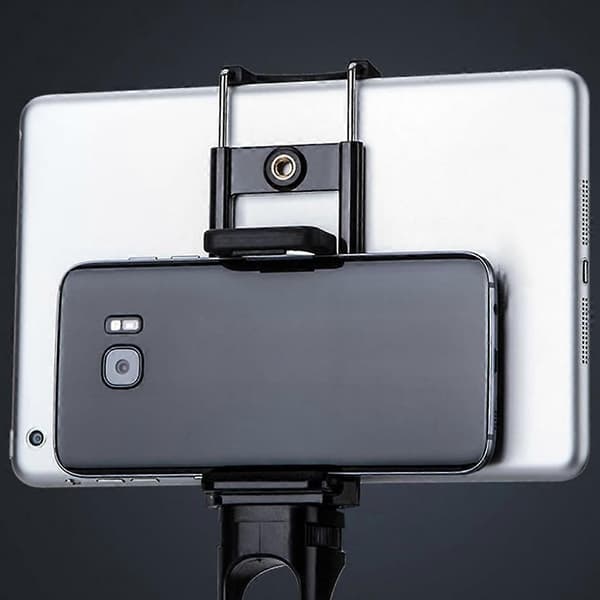 Tripod Holder Mount til Mobiltelefon Pad Tablet Kamera Tilbehør Sort