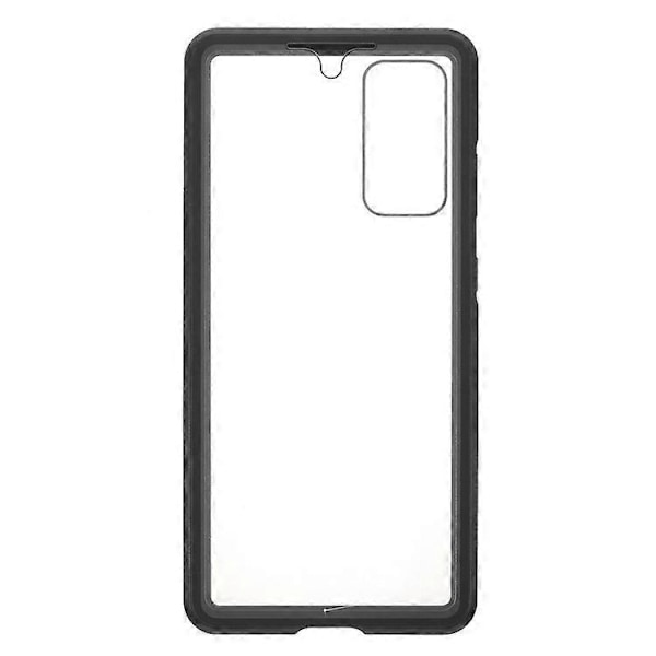 Kompatibel med Samsung Galaxy S20 FE 4G / 5G / S20 Lite / S20 FE 2022 dobbeltsidet hærdet glas + magnetisk metalramme telefoncover Black