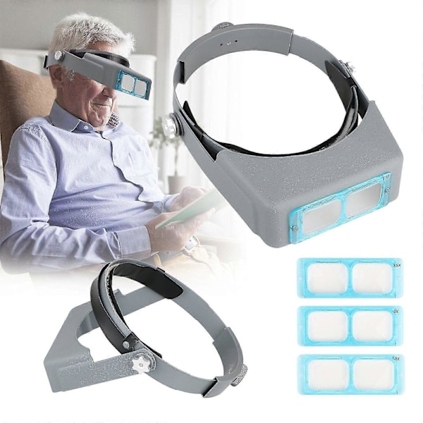 Optivisor Lupebriller Hodelupe Forstørrelsesglass Hodebøyle 4 Linser