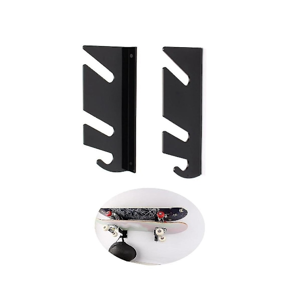 Skateboard Vægmonteringsdisplay med Krog, Akryl Skateboard Rack Holder til Longboard Sk