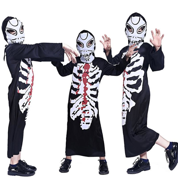 Cosplay Maskerad Fest Halloween Kostym Eva Skeleton Mask Mänskligt skelett Spöke Kläder Barn Terror Kostym A03 M