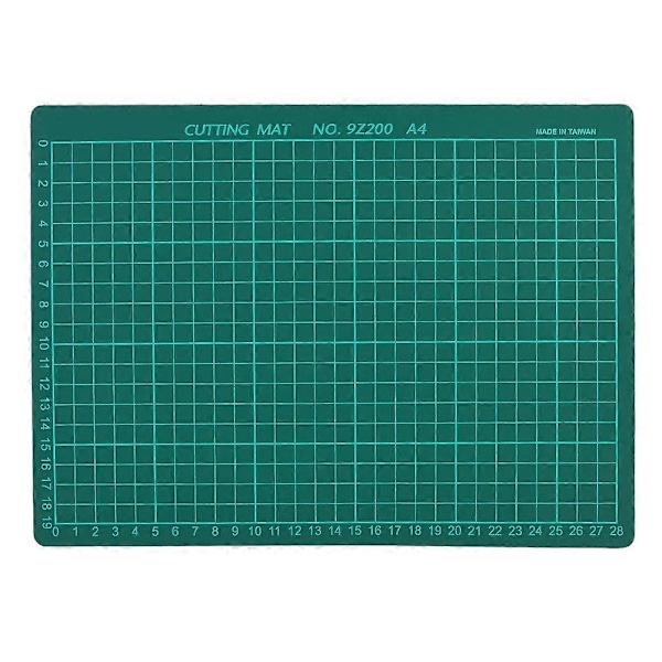 Kontor Skola Skrivmaterial Skärmatta med Skärlinjer Sy Matta Halkskyddsskiva (A4 Enkelsidig Grön)