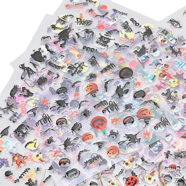 24 st Halloween Nagelkonst Stickers Självhäftande DIY Nagelkonst Dekaler Manikyrdekorationer