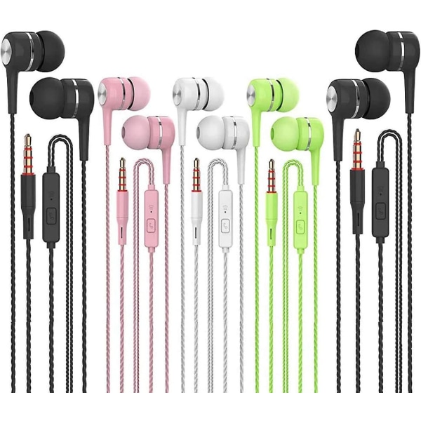 5-Pack Earbuds Hovedtelefoner med Mic