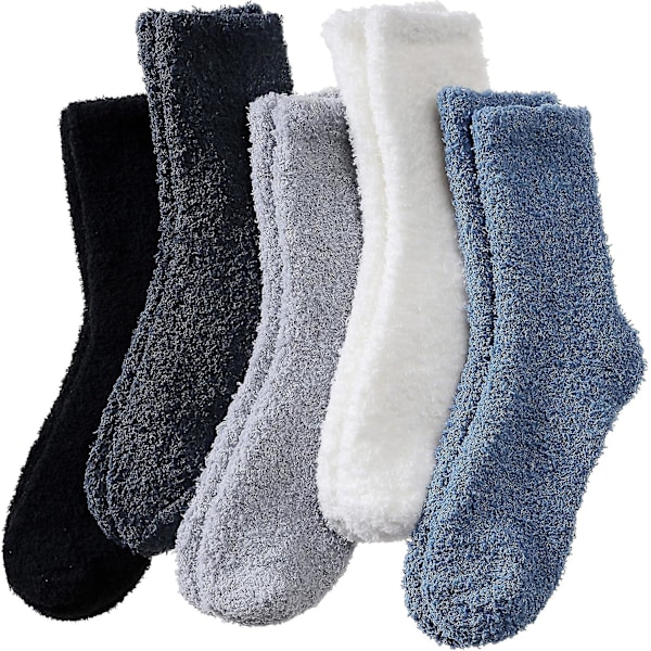 5 par Dame Bløde Fluffy Sengestrømper Vinter Varme Lounge Hjemmesko Fleece Strømper