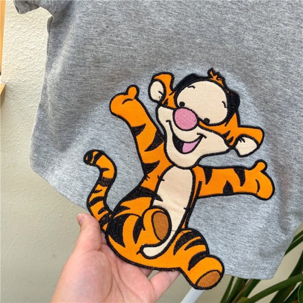 Disney Tigger Nalle Puh Kortärmad T-shirt för pojkar och flickor i bomull dark grey 100cm