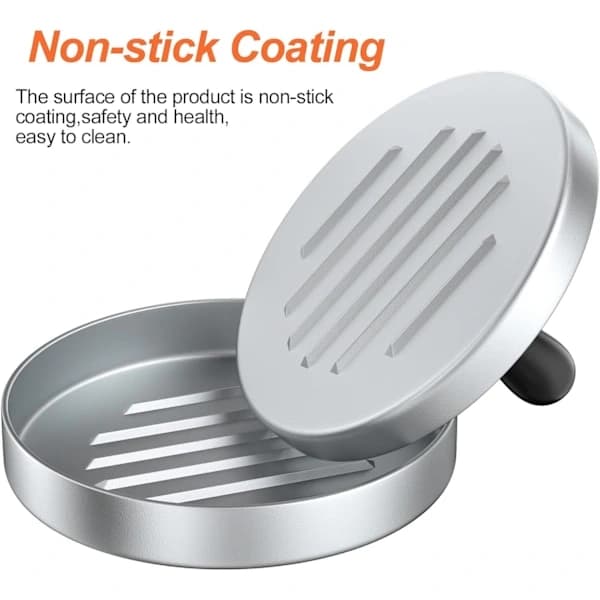 Hamburgerform, non-stick aluminium hamburgerform, til at presse kød og grille eller bage hamburgerform (sølv).