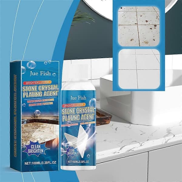 Stenkrystalbelægningsmiddel, ridsefjernelse, rengøring af pletter, lysningsmiddel 100 ml 2pcs
