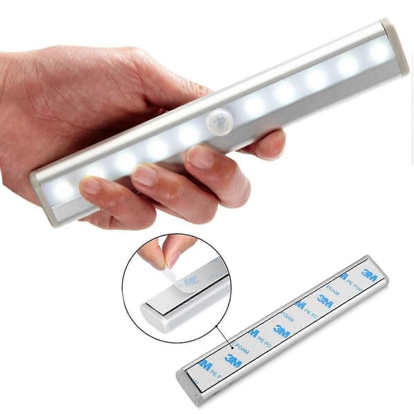 3 stk. 10 LED Infrarød Induksjonslys Bevegelsessensor Nattlys Skaplys