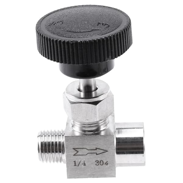 Nåleventil Justerbar 1/4 Tomme Han til Hun Gevind Rustfrit Stål 304 Flow Control Lukning Cr