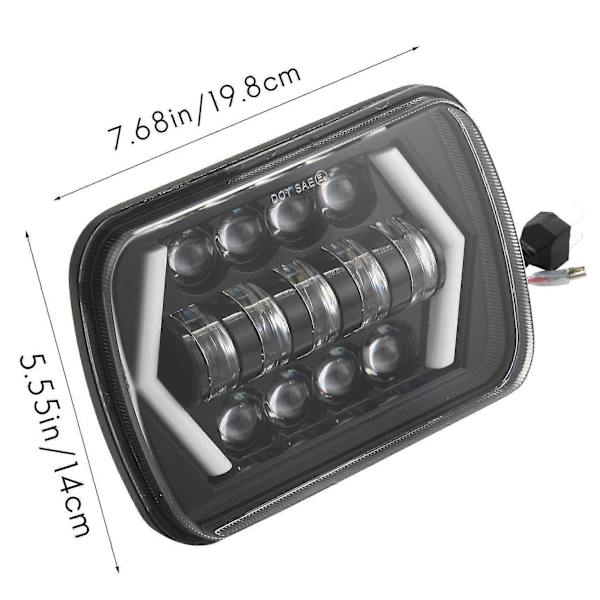 7x6 Tommer Halo LED Frontlykter, 5x7 Tommer Firkantet LED Frontlykt Med-pil Engeløyne DRL Blinklys (haoyi)