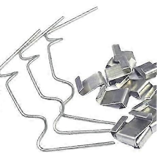 (XPDd) 100 stk. drivhusglassklemmer, rustfrie stål W-formede klemmer, mini drivhusklemmer for drivhus hage glasshus