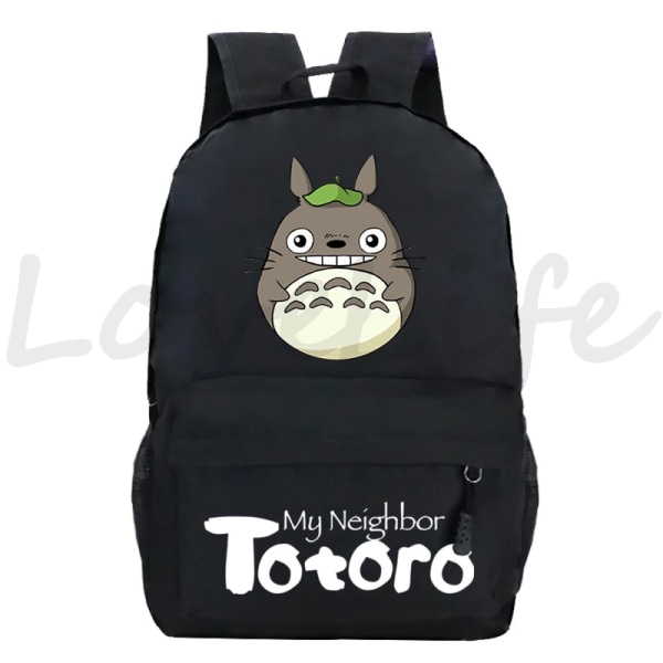 Min granne Totoro Ryggsäckar Anime Ryggsäck Mochila Pojkar Flickor Tecknade Skolväskor Studenter Bokväska Teenage Laptop Reseväska style 31