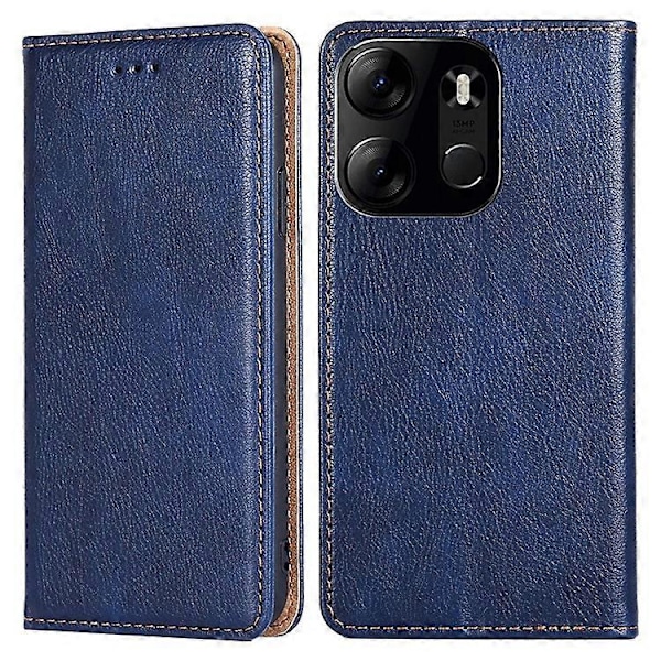 Kompatibelt för Tecno Spark Go 2023 4G PU Läder Ställ Plånboksfodral Magnetiskt Stötsäkert Telefonskal Blue