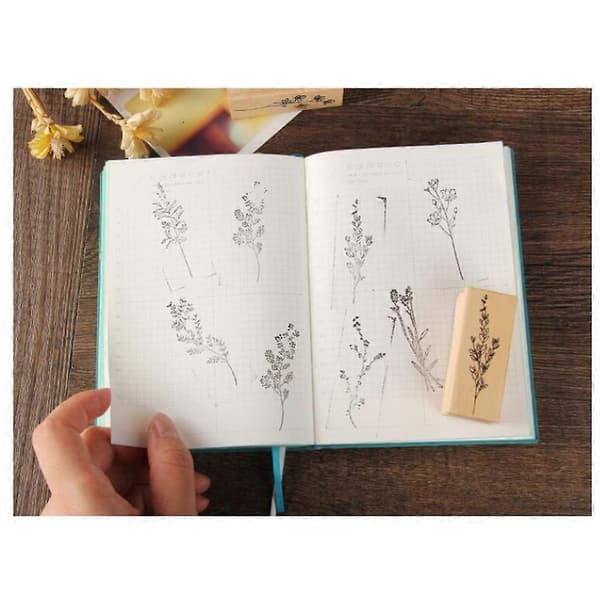 Utsökta växter blommor trästämpel för DIY Scrapbooking Bullet Journaling