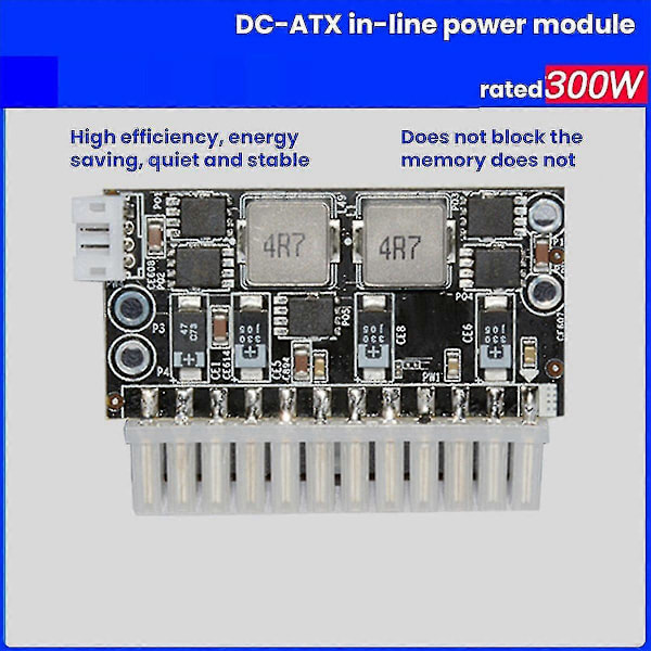 Højtydende 300W 12V DC5.5X2.5MM Input DC-ATX PSU Pico ATX Switch Mining PSU 24Pin MINI ITX DC ATX P